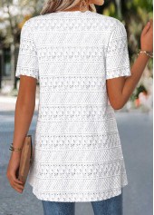 Raw White Short Sleeve Fake Two Piece Twinset