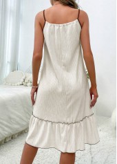 Beige Tie Scoop Neck Strappy Nightdress