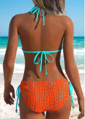 Mid Waisted Layered Orange Bikini Set