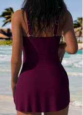 Mid Waisted Tummy Coverage Wine Red Tankini Set