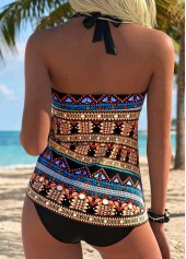 Tribal Print Multi Color Tankini Top-No Bottom