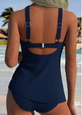 Mid Waisted Ruched/shirred Navy Tankini Set
