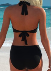 Mid Waisted Multi Stripe Print Surplice Bikini Set