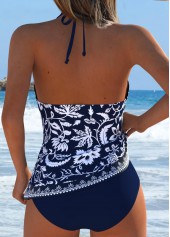 Mid Waisted Random Floral Print Tummy Coverage Tankini Set