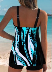 Leopard Tummy Coverage Green Tankini Top-No Bottom