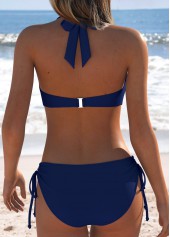 Mid Waisted Floral Print Patchwork Bikini Set