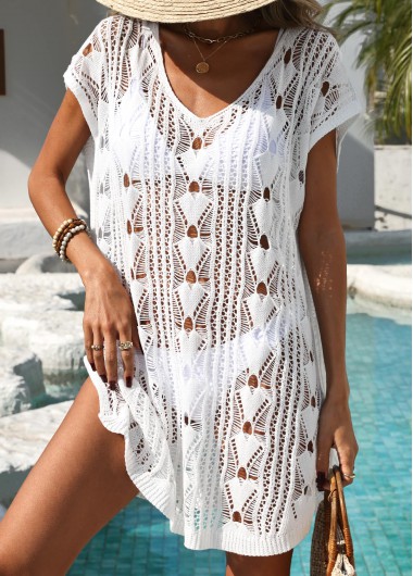 Tummy Control White V Neck Cover Up Tummy Control White V Neck Cover Up