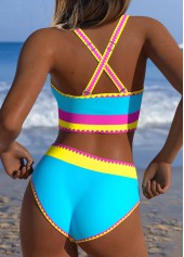 Mid Waisted Multi Color Bikini Set
