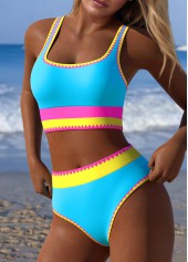 Mid Waisted Multi Color Bikini Set