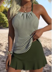 Mid Waisted Sage Green Tankini Set