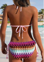 Mid Waisted Pull On Multi Color Bikini Set