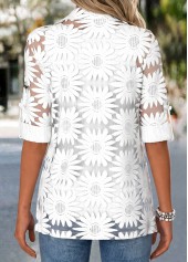 Two-piece White Half Sleeve Cardigan and Tank Top
