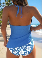 Mid Waisted Floral Print Tummy Coverage Tankini Set
