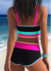 Mid Waisted Multi Color Bikini Set