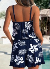 Floral Print Tummy Coverage Navy One Piece Swimwear