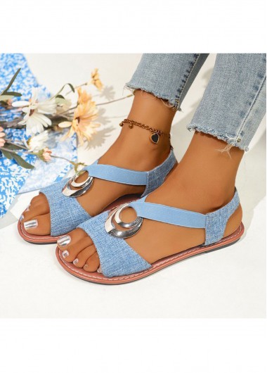 Blue Color Denim Point Toe Falt