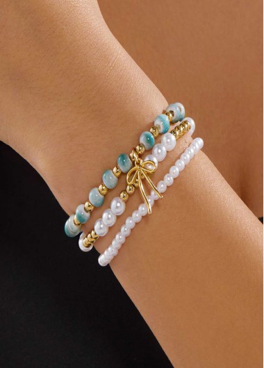 Light Green Round Alloy Detail Bracelets