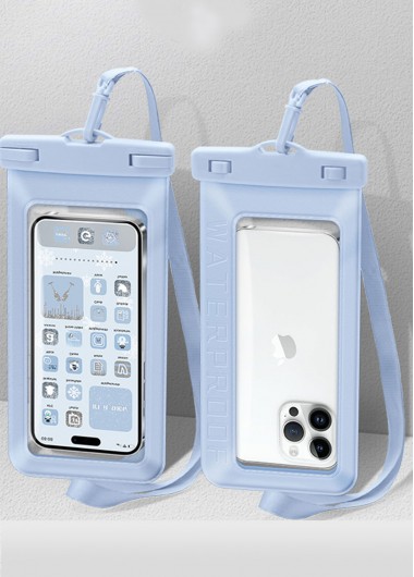 Light Blue Waterproof Plastic Phone Dry Bag