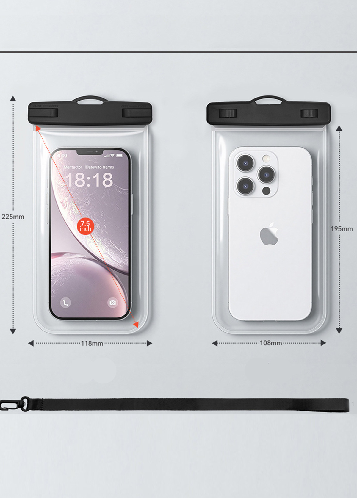 Black Plastic Water Proof Phone Case