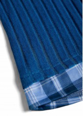 Plaid Button Blue Long Sleeve Fake Two Piece Twinset