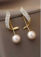 White Pearl Design Asymmetrical Alloy Earrings