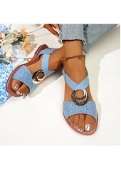 Blue Color Denim Point Toe Falt