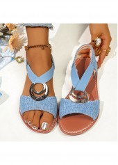 Blue Color Denim Point Toe Falt