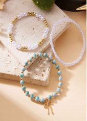 Light Green Round Alloy Detail Bracelets