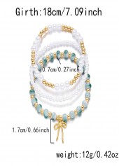 Light Green Round Alloy Detail Bracelets
