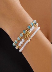 Light Green Round Alloy Detail Bracelets