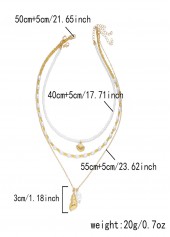 Beige Color Shell Alloy Detail Necklace