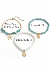 Cyan Marine Life Alloy Detail Anklets