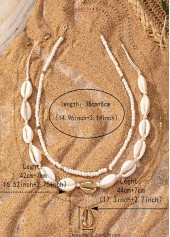 White Shell Seed Design Beads Necklace