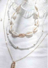 White Shell Seed Design Beads Necklace