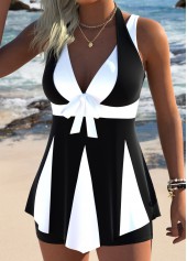Tummy Coverage Black V Neck Tankini Top-No Bottom