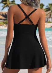 Mid Waisted Bowknot Black Tankini Top-No Bottom