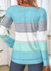 Striped Button Mint Green Long Sleeve T Shirt