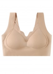 Scoop Gray Color Brown Push-up Bra