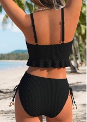 Mid Waisted Two-piece Black Bikini Set