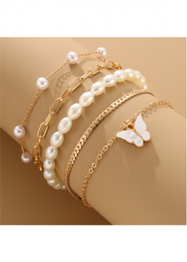 Golden Color Butterfly Alloy Detail Bracelets