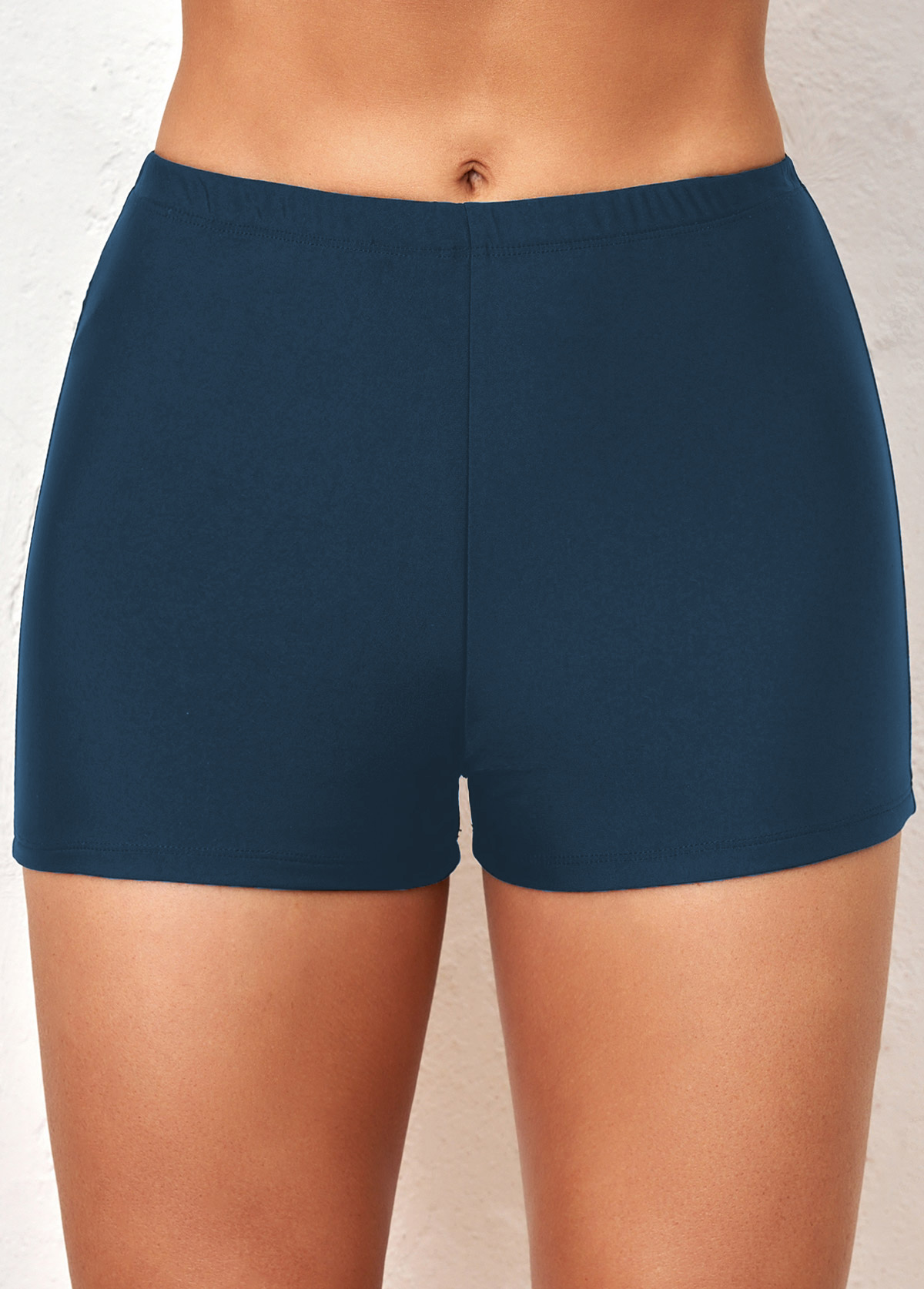 Mid Waisted Thigh Slimmer Navy Swim Shorts