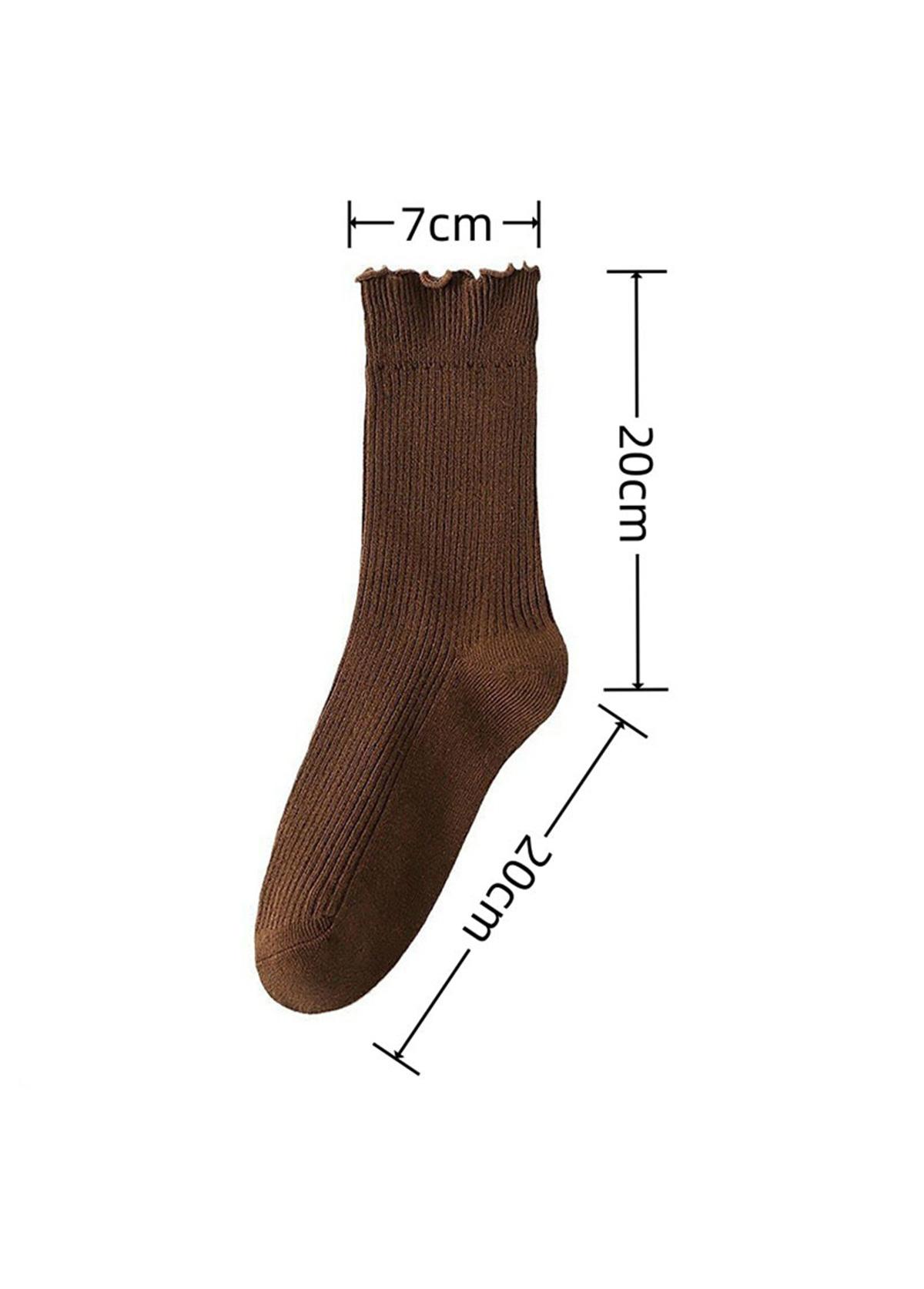 Soft Ruffle Edge Multi Tone Cotton Crew Socks