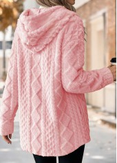 Tummy Coverage Light Pink Long Sleeve Hooded Coat
