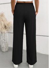 Black Elastic Waist High Waisted Pants