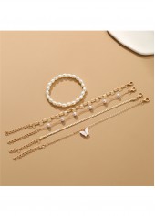 Golden Color Butterfly Alloy Detail Bracelets