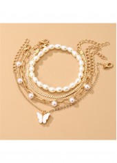 Golden Color Butterfly Alloy Detail Bracelets