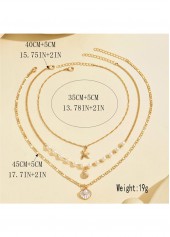 Golden Star Design Alloy Necklace Set