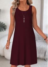 Paisley Print Two-piece Wine Red Dress and Cardigan