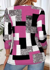 Geometric Print Fake 2in1 Multi Color T Shirt