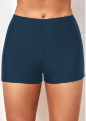 Mid Waisted Thigh Slimmer Navy Swim Shorts